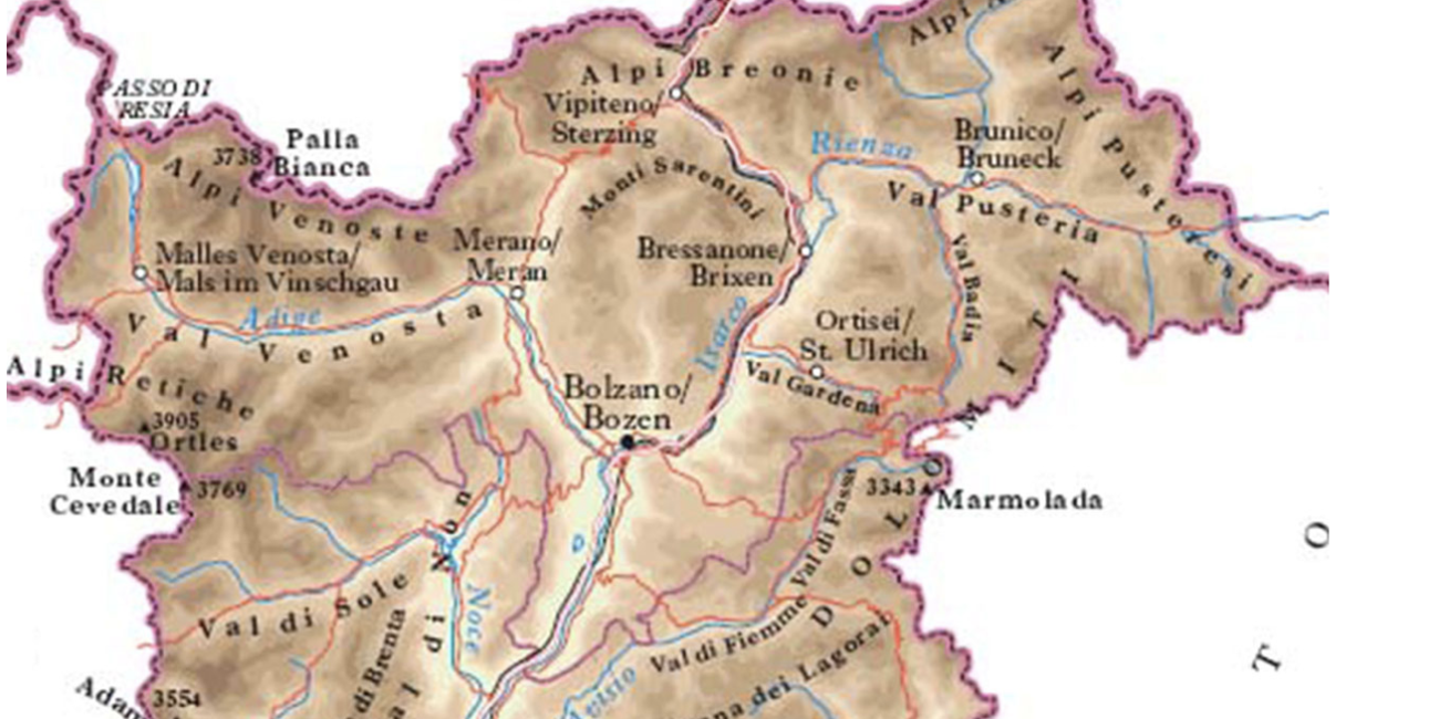 Cartina Trentino Alto Adige